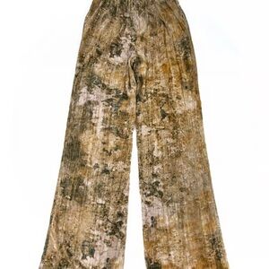 Zara Crushed Velvet Tie Dye Wide-Leg Pants- XL